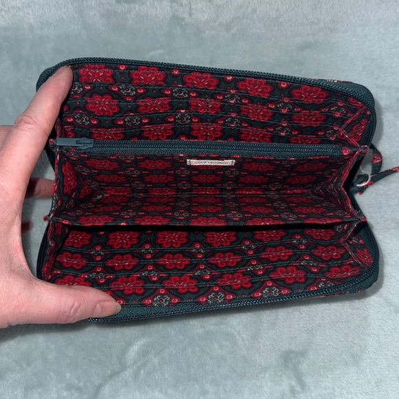 Vera Bradley Quilted Floral Wallet - Green and Red - Picture 8 of 14